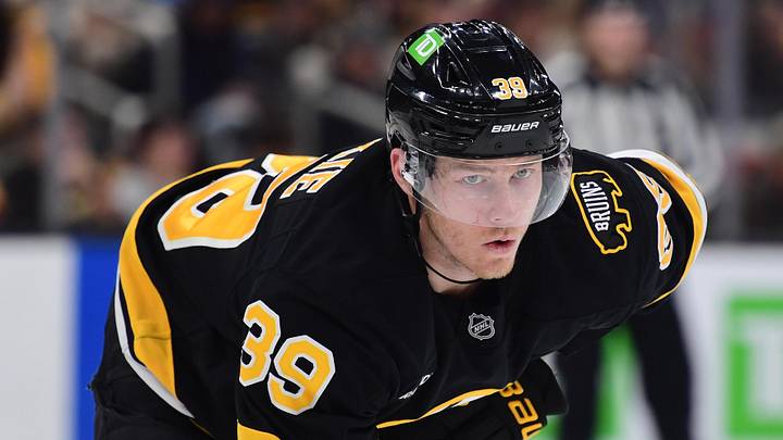 Apr 26, 2026; Boston, Massachusetts, USA; Boston Bruins center Morgan Geekie (39) gets set for a face-off during the third period in game four of the first round of the 2026 Stanley Cup Playoffs against the Buffalo Sabres at TD Garden. Apr 26, 2026; Boston, Massachusetts, USA; Boston Bruins center Morgan Geekie (39) gets set for a face-off during the third period in game four of the first round of the 2026 Stanley Cup Playoffs against the Buffalo Sabres at TD Garden.