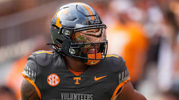 Tennessee wide receiver Braylon Staley (14) smiles during warm-ups before a NCAA football game between Tennessee Volunteers and New Mexico State Aggies at Neyland Stadium in Knoxville, Tenn., on Nov. 15, 2025.