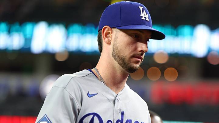 Jun 4, 2026; Phoenix, Arizona, USA; Los Angeles Dodgers right fielder Kyle Tucker (23)  walks to the dugout after warming up before the game against the Arizona Diamondbacks at Chase Field. Mandatory Credit: Anna Carrington-Imagn Images