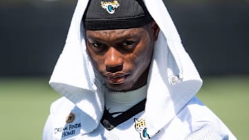 Jacksonville Jaguars cornerback Montaric Brown (30) makes his way to a press conference after the Jacksonville Jaguars’ third mandatory minicamp Thursday June 12, 2025 at the Miller Electric Center in Jacksonville, Fla. [Doug Engle/Florida Times-Union]