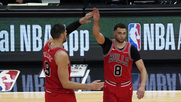 Zach LaVine and Nikola Vucevic