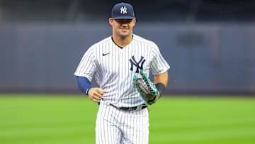 Sep 9, 2023; Bronx, New York, USA;  New York Yankees center fielder Jasson Dominguez (89) at Yankee Stadium.