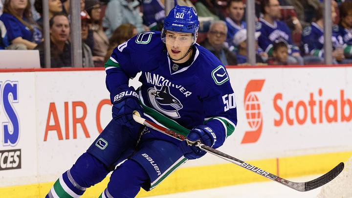 Oct 25, 2016; Vancouver, British Columbia, CAN; Vancouver Canucks forward Brendan Gaunce (50) skates against the Ottawa Senators during the first period at Rogers Arena. The Ottawa Senators won 3-0. Mandatory Credit: Anne-Marie Sorvin-USA TODAY Sports Oct 25, 2016; Vancouver, British Columbia, CAN; Vancouver Canucks forward Brendan Gaunce (50) skates against the Ottawa Senators during the first period at Rogers Arena. The Ottawa Senators won 3-0. Mandatory Credit: Anne-Marie Sorvin-USA TODAY Sports