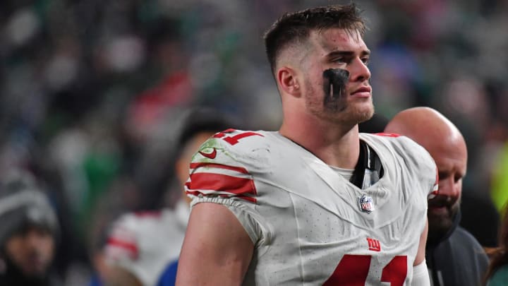 Dec 25, 2023; Philadelphia, Pennsylvania, USA; New York Giants linebacker Micah McFadden (41) against the Philadelphia Eagles at Lincoln Financial Field.  