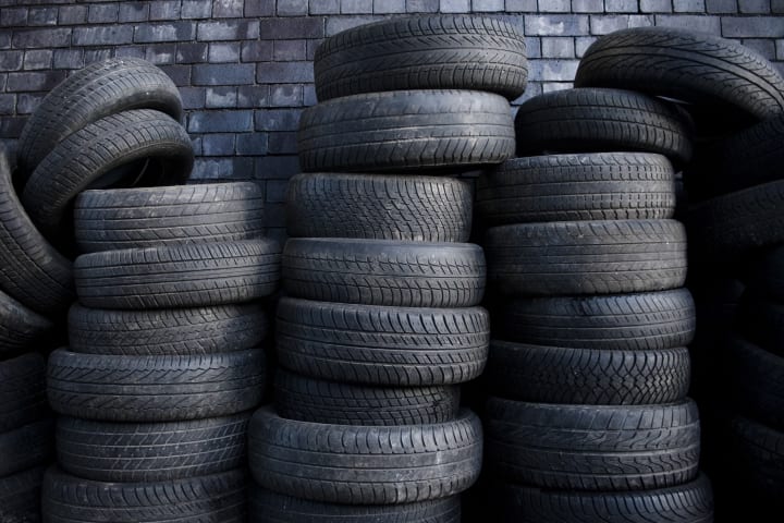 Piles of tires.
