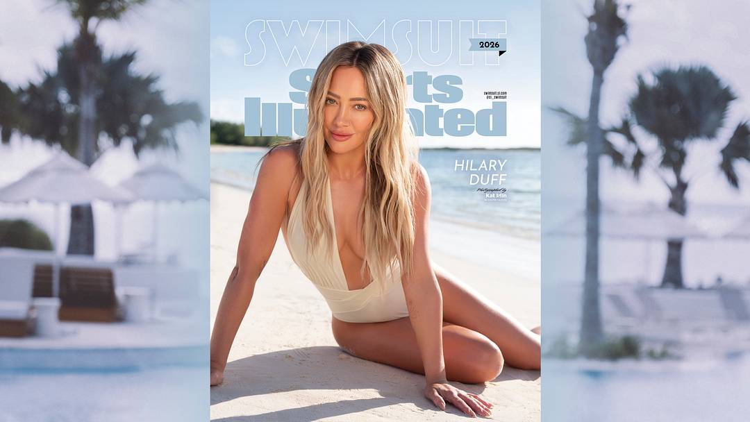 Hilary Duff was photographed by Kat Irlin in South Caicos. Swimsuit by OYE Swimwear.