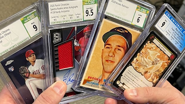A collection of sports cards and trading cards, graded by CSG. 