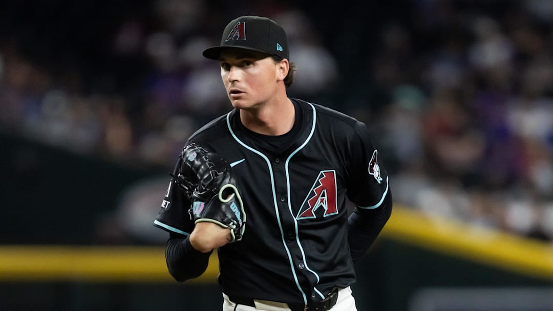 May 5, 2025; Phoenix, Arizona, USA; Arizona Diamondbacks pitcher Tommy Henry against the New York Mets at Chase Field. Mandatory Credit: Mark J. Rebilas-Imagn Images