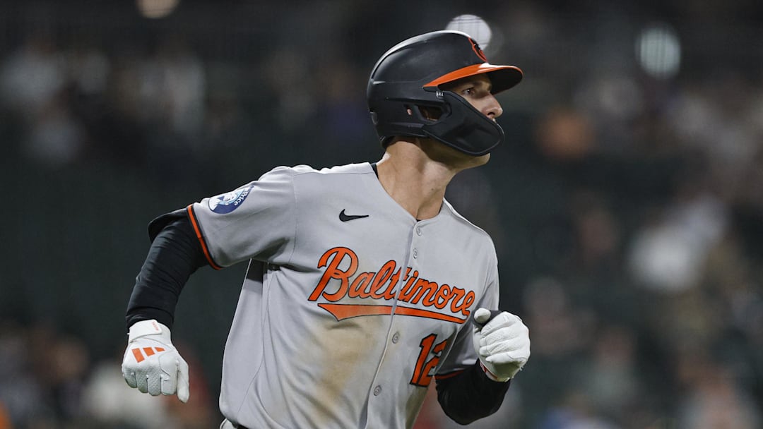 Baltimore Orioles right fielder Dylan Beavers (12) Baltimore Orioles right fielder Dylan Beavers (12)