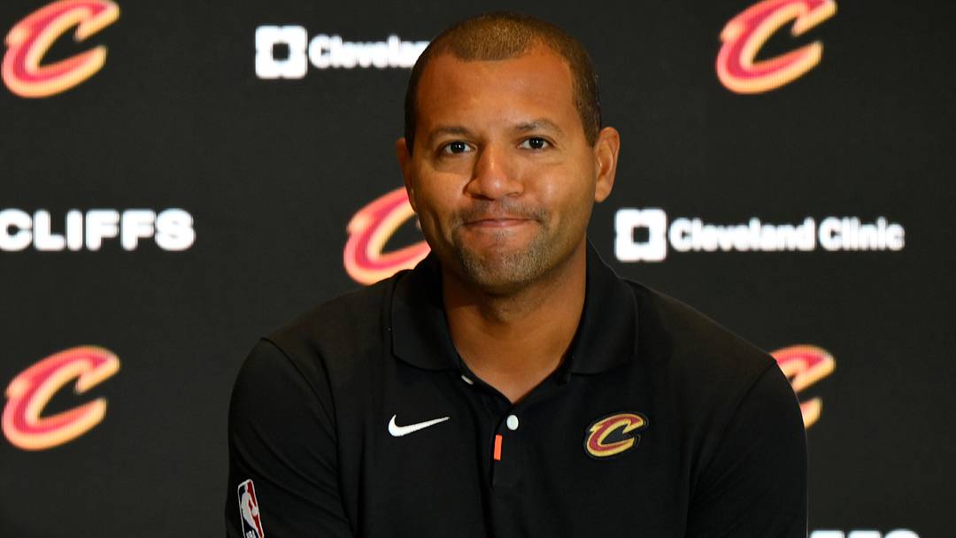 Sep 14, 2022; Cleveland, OH, USA; Cleveland Cavaliers president of basketball operations Koby Altman during an introductory press conference at Rocket Mortgage FieldHouse. Mandatory Credit: David Richard-USA TODAY Sports