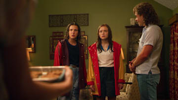 Millie Bobby Brown, Sadie Sink, Dacre Montgomery in Stranger Things season 3 on Netflix