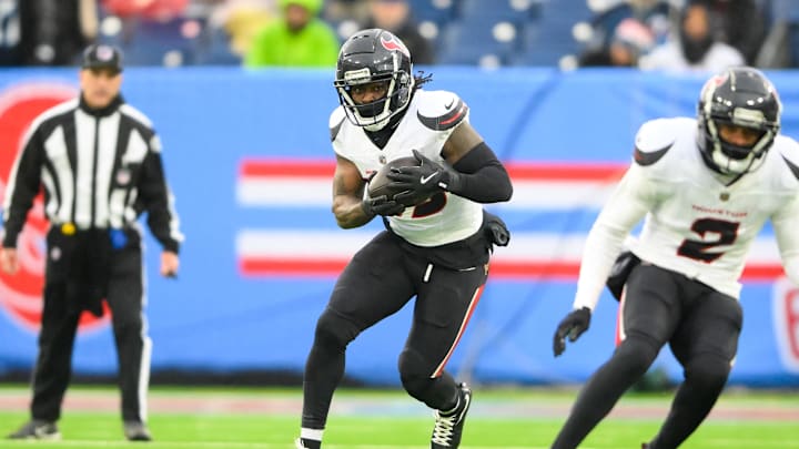 Houston Texans running back Dare Ogunbowale on Jan 5, 2025. Houston Texans running back Dare Ogunbowale on Jan 5, 2025.