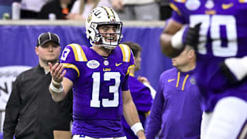 LSU Tigers quarterback Garrett Nussmeier (13) 