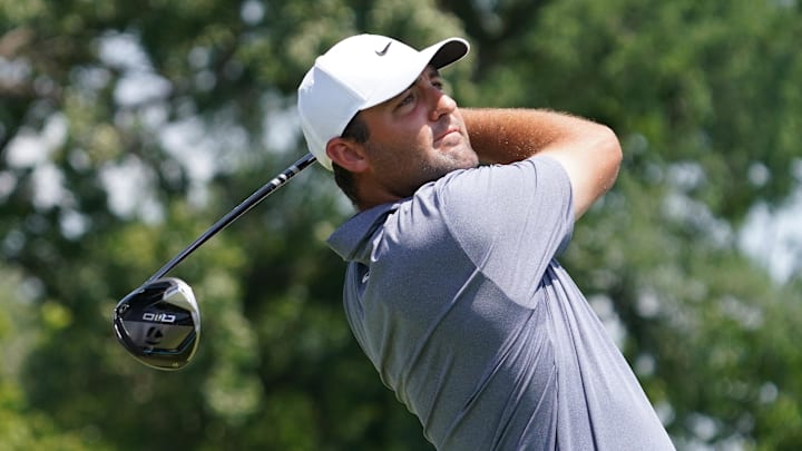 Scottie Scheffler finished T4 at the Charles Schwab Challenge. Scottie Scheffler finished T4 at the Charles Schwab Challenge.