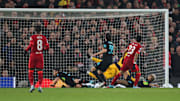 Azione di gioco in Liverpool - Inter