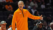 Tennessee coach Rick Barnes during a NCAA basketball game between the Tennessee Volunteers and Tennessee State Tigers at Thompson-Boling Arena at Food City Center in Knoxville, Tenn., on Nov. 20, 2025.