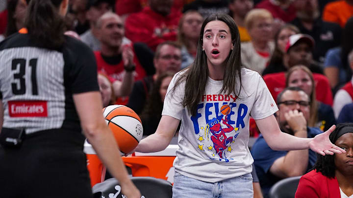 Indiana Fever guard Caitlin Clark (22) during a game at Gainbridge Fieldhouse in Indianapolis.