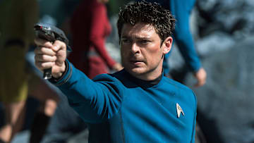 Karl Urban plays Bones in Star Trek Beyond from Paramount Pictures, Skydance, Bad Robot, Sneaky Shark and Perfect Storm Entertainment