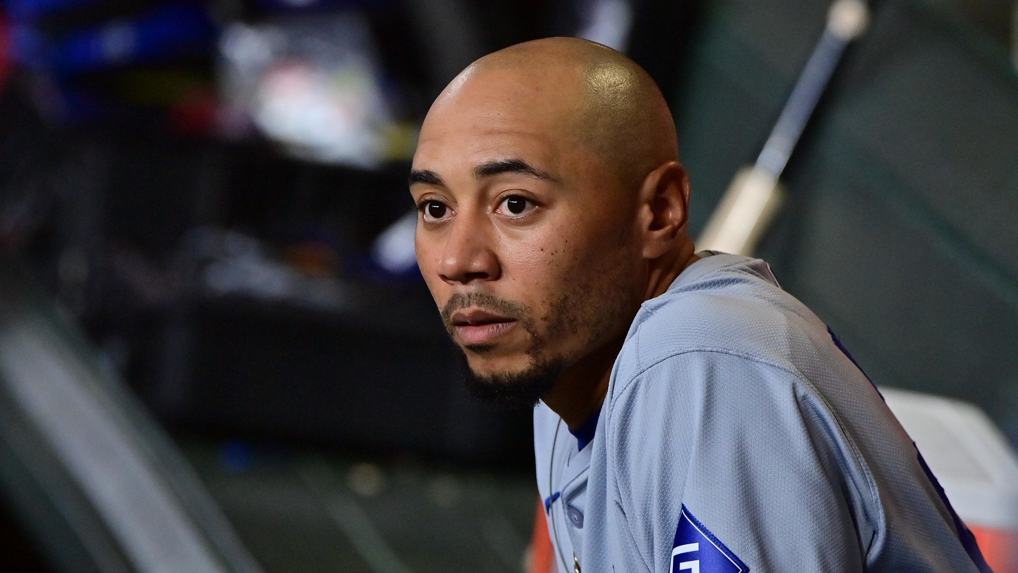 Los Angeles Dodgers shortstop Mookie Betts is the current favorite for the NL Most Valuable Player award won by Atlanta Braves outfielder Ronald Acuña Jr last season 