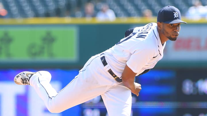 Julio Teherán lanzó en un partido con los Tigres en la temporada de 2021 