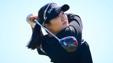 Hae Ran Ryu tees off on the first hole during the final round of the LPGA Drive On Championship on
