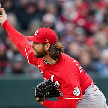 Reds prospects pitcher Aaron Wilkerson throws a pitch in the first inning of the final spring training game between the Cincinnati Reds and Reds prospects, Tuesday, March 25, 2025, at Day Air Ballpark in Dayton.
