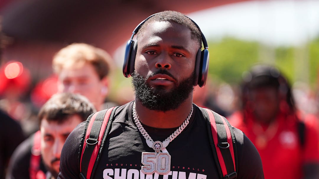 Louisville Cardinals defensive lineman Clev Lubin (50) heads to the locker room before playing Eastern Kentucky University on August 30, 2025 at L&N Credit Union Stadium.