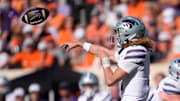 Kansas State quarterback Avery Johnson throws a pass in 14-6 victory over Oklahoma State on Saturday.