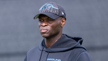 Carolina Panthers defensive coordinator Ejiiro Evero