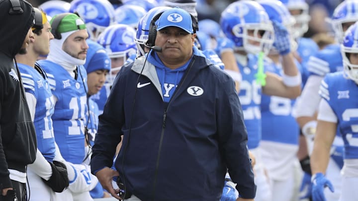 BYU head coach Kalani Sitake made a playoff case for his program despite the Big 12 Championship loss. BYU head coach Kalani Sitake made a playoff case for his program despite the Big 12 Championship loss.