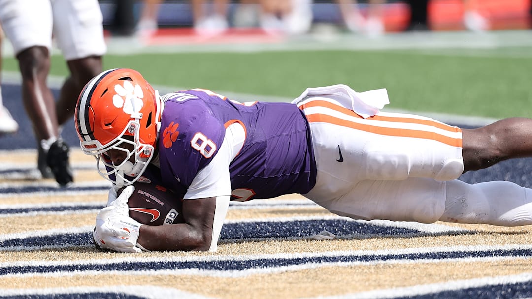Adam Randall diving into the end zone in Clemson v Georgia Tech game
