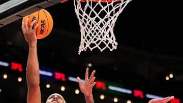 Kansas State Wildcats guard Nate Johnson shoots. Mandatory Credit: Denny Medley-Imagn Images