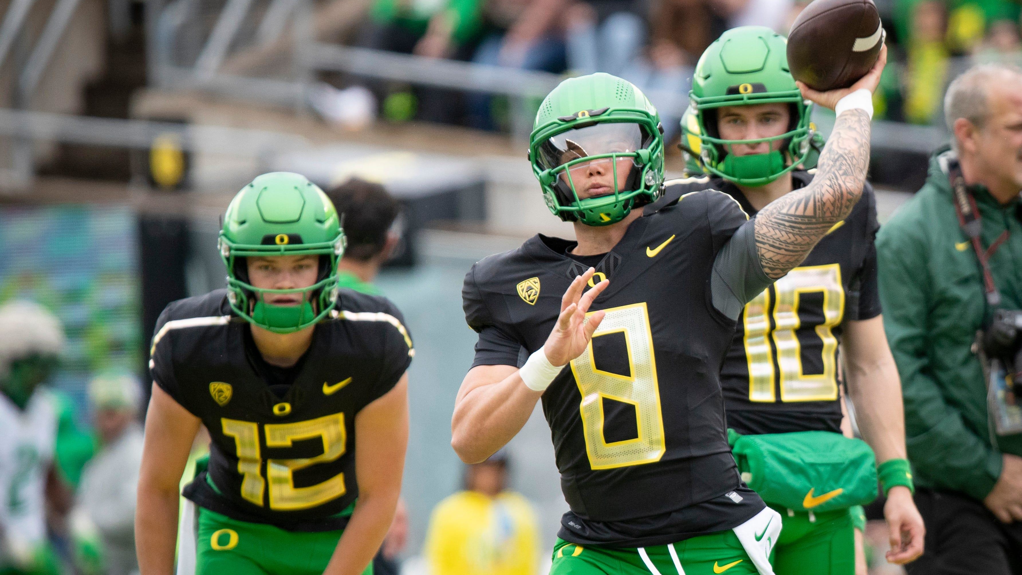 Oregon Quarterback Gabriel Uses NIL to Gift Jerseys for High School Alma Mater