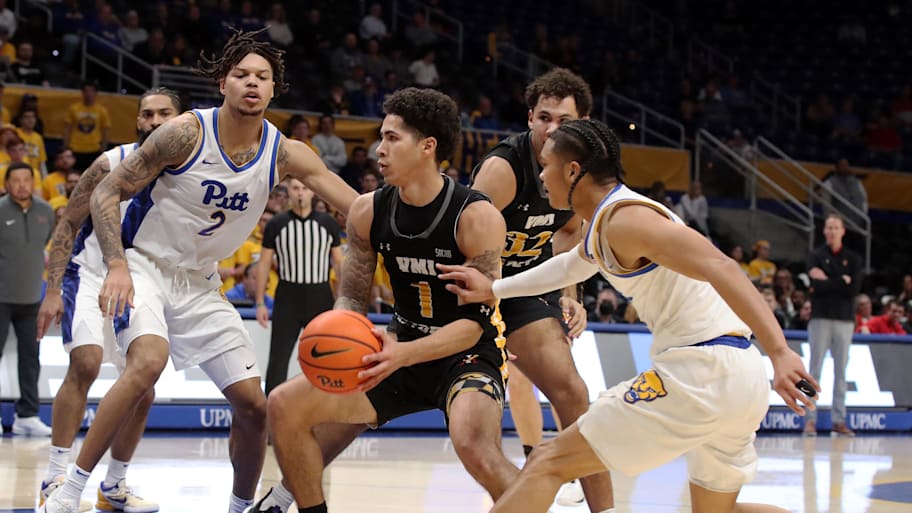 VMI guard Rickey Bradley Jr. drives against Pittsburgh.