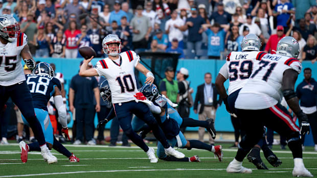 New England Patriots quarterback Drake Maye