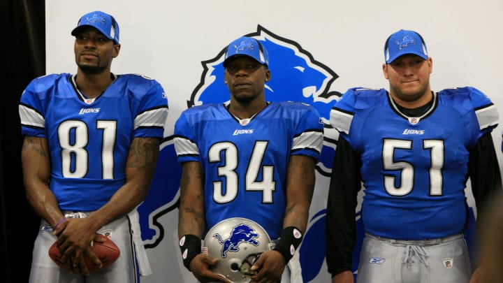 Detroit Lions players Calvin Johnson, Kevin Smith