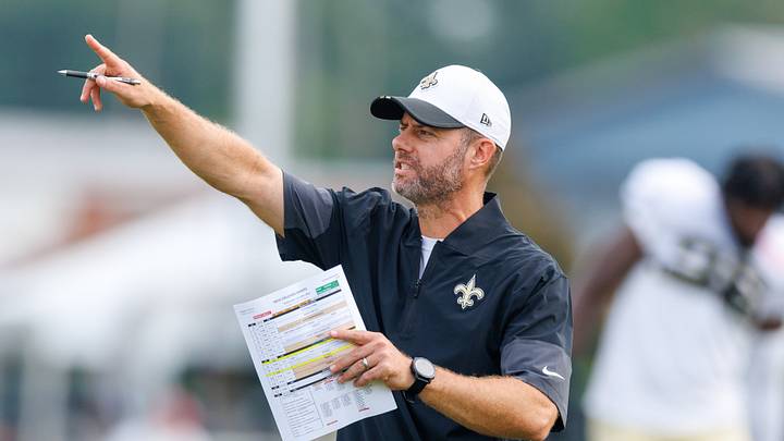 Jul 30, 2025; New Orleans, LA, USA;  New Orleans Saints defensive coordinator Brandon Staley