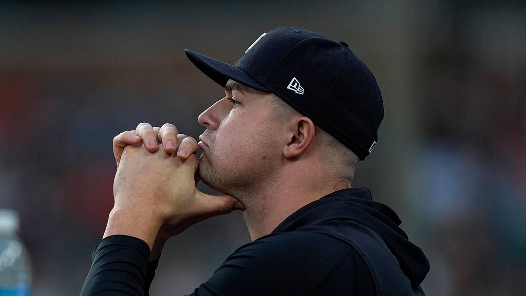 Detroit Tigers pitcher Tarik Skubal watches a play during the seventh inning between Detroit Tigers and Los Angeles Angels at Comerica Park in Detroit on Wednesday, May 27, 2026. Detroit Tigers pitcher Tarik Skubal watches a play during the seventh inning between Detroit Tigers and Los Angeles Angels at Comerica Park in Detroit on Wednesday, May 27, 2026.