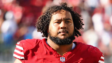 San Francisco 49ers offensive lineman Aaron Banks (65)