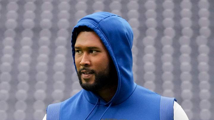 Indianapolis Colts defensive tackle DeForest Buckner walks the field