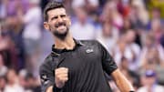 Aug 31, 2025; Flushing, NY, USA;  
Novak Djokovic (SRB) after beating Jan-Lennard Struff (GER) (not pictured) on day eight of the 2025 U.S. Open tennis tournament at the USTA Billie Jean King National Tennis Center. Mandatory Credit: Robert Deutsch-Imagn Images
