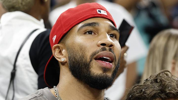 Jul 24, 2026; Chicago, IL, USA;  Boston Celtics forward Jayson Tatum in attendance during the 2026 State Farm WNBA 3-Point Contest at Wintrust Arena. Mandatory Credit: Kamil Krzaczynski-Imagn Images