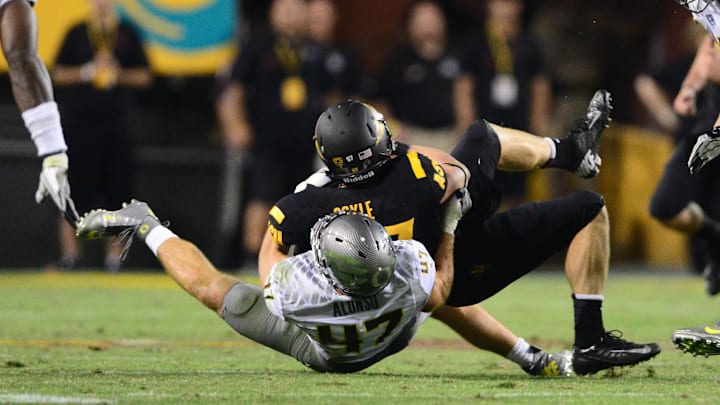 A second-round pick of the Buffalo Bills in 2013, Kiko Alonso piled up 81 tackles and four interceptions in the Fiesta Bowl year of 2012. Mandatory Credit: Mark J. Rebilas-Imagn Images