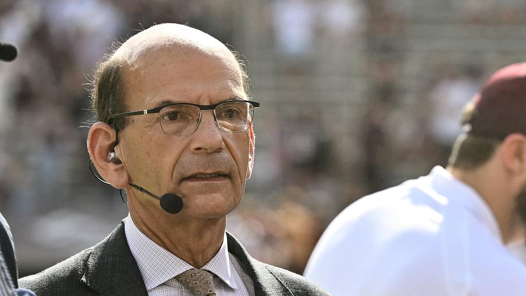 SEC Nation's Paul Finebaum speaks on the sideline.