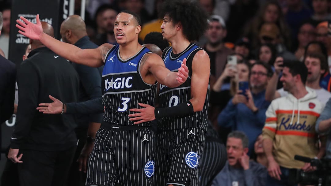 Bane reacts to a call in the fourth quarter of the Magic’s loss to the Knicks on Sunday.