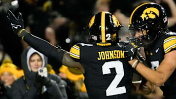Iowa Hawkeyes running back Kaleb Johnson (2)  Friday, Nov. 29, 2024 at Kinnick Stadium in Iowa City, Iowa.