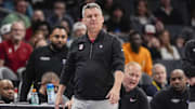 Mar 13, 2025; Charlotte, NC, USA; Stanford Cardinal head coach Kyle Smith during the second half against the Louisville Cardinals at Spectrum Center. Mandatory Credit: Jim Dedmon-Imagn Images