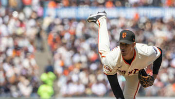 Jun 19, 2025; San Francisco, California, USA; San Francisco Giants pitcher Randy Rodríguez (73) throws a pitch during the eighth inning at Oracle Park. 