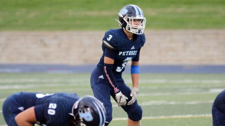 Logan LaHaie (3), Korbin Sulitis (20) and the rest of the Petoskey football team will be happy to be home finally Friday and they'll try to put on a good showing with Escanaba coming to town.