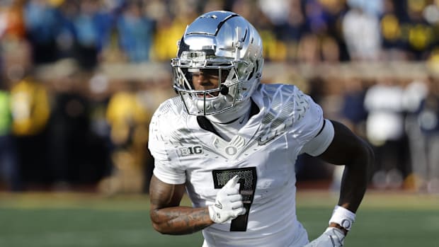 Oregon Ducks Evan Stewart Dan Lanning Big Ten Wide Receiver Malik Benson Jurrion Dickey Gary Bryant Jr. Media Day